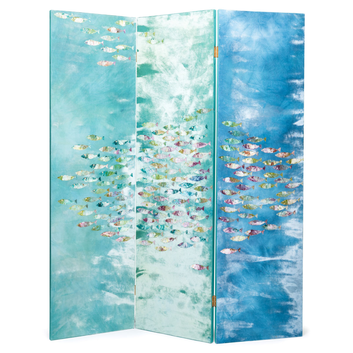 Anna Paola Cibin Screen Fish Labyrinth Silk Velvet Gold Foil Wood Italiano Plurale