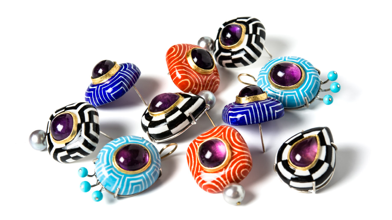 italian contemporary art Gian Luca Bartellone Earrings Hypno Italiano Plurale