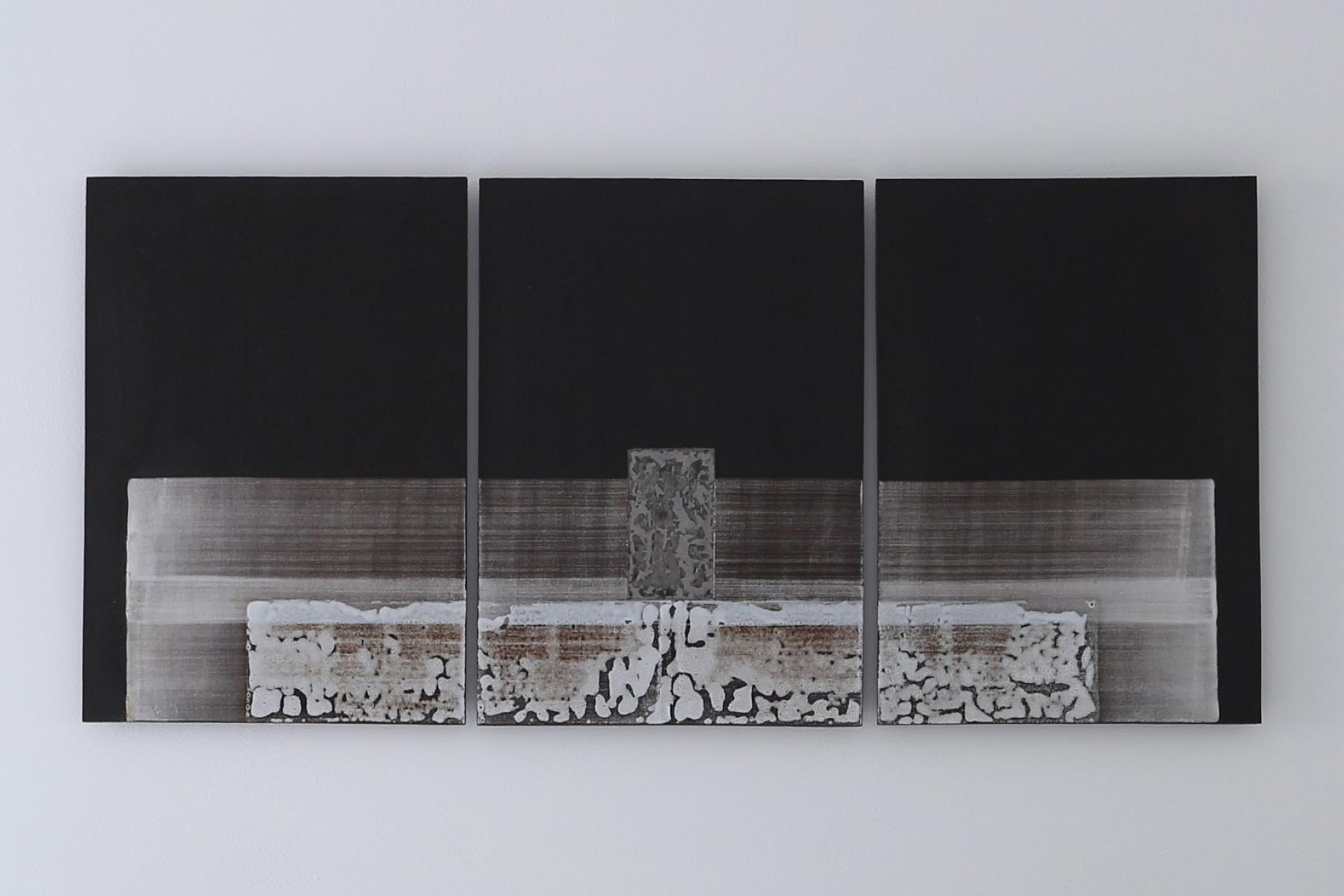 Giuseppe Marcadent Marc Ceramic Design triptych wall panel horizon high temperature stoneware