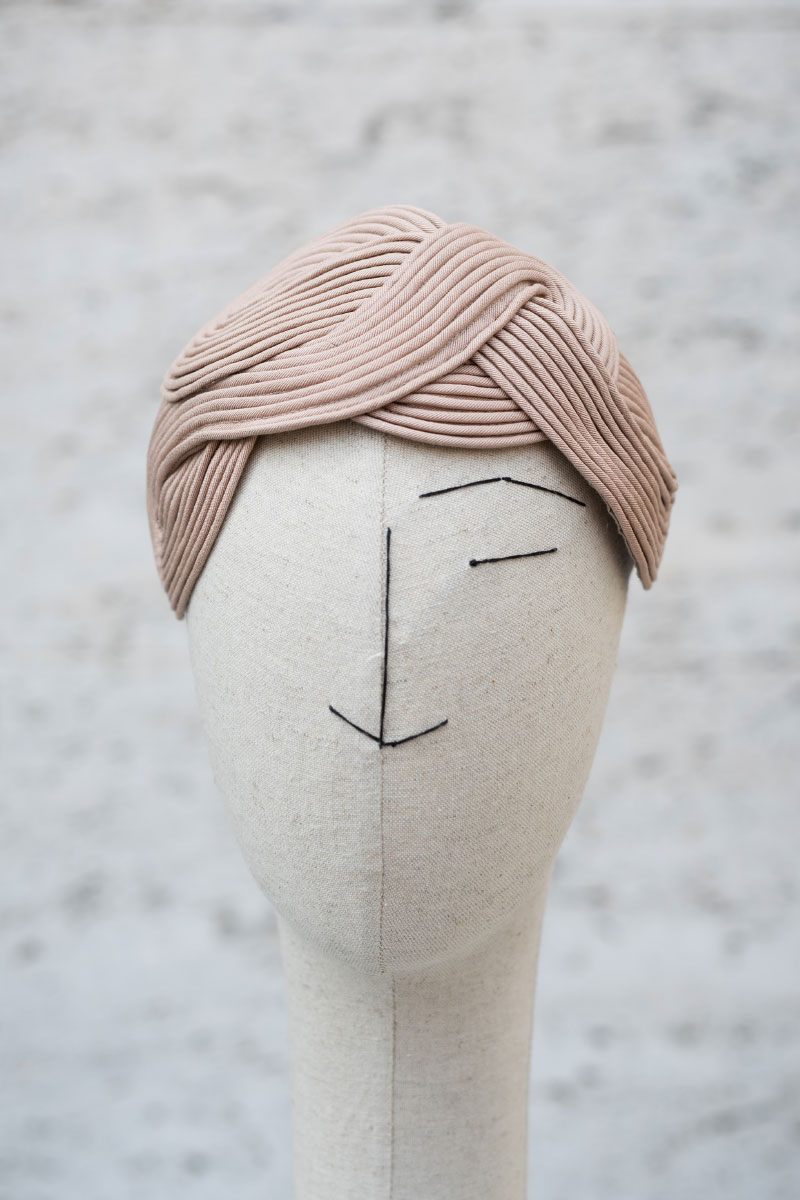 Headpiece Waves all over viscose cotton fabric Veronica Innocenzi Acapo
