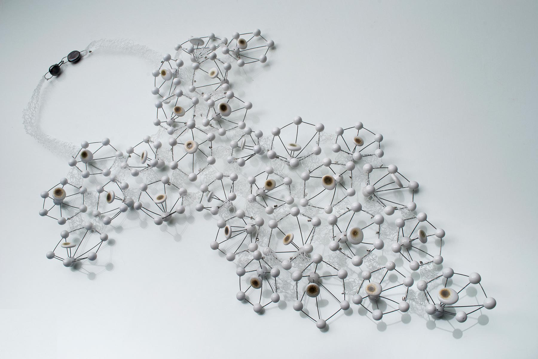Lidia Marti ceramic Necklace Sambuco clay steel nylon Italiano Plurale