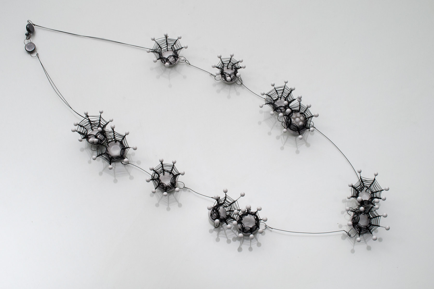 Necklace Fuochi d artificio clay steel Lidia Marti Italiano Plurale artist