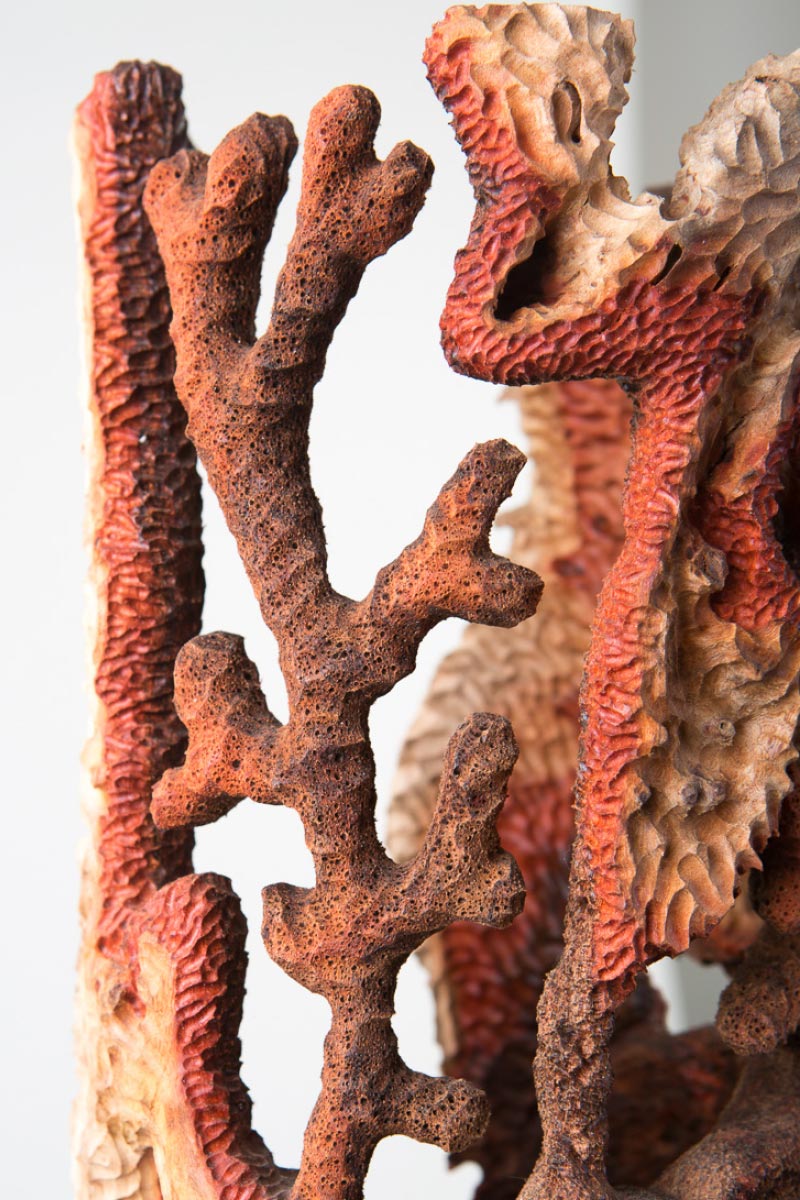 Sculpture Coral n 3 detail Ceratonia silique Riccardo Masini Italiano Plurale artist