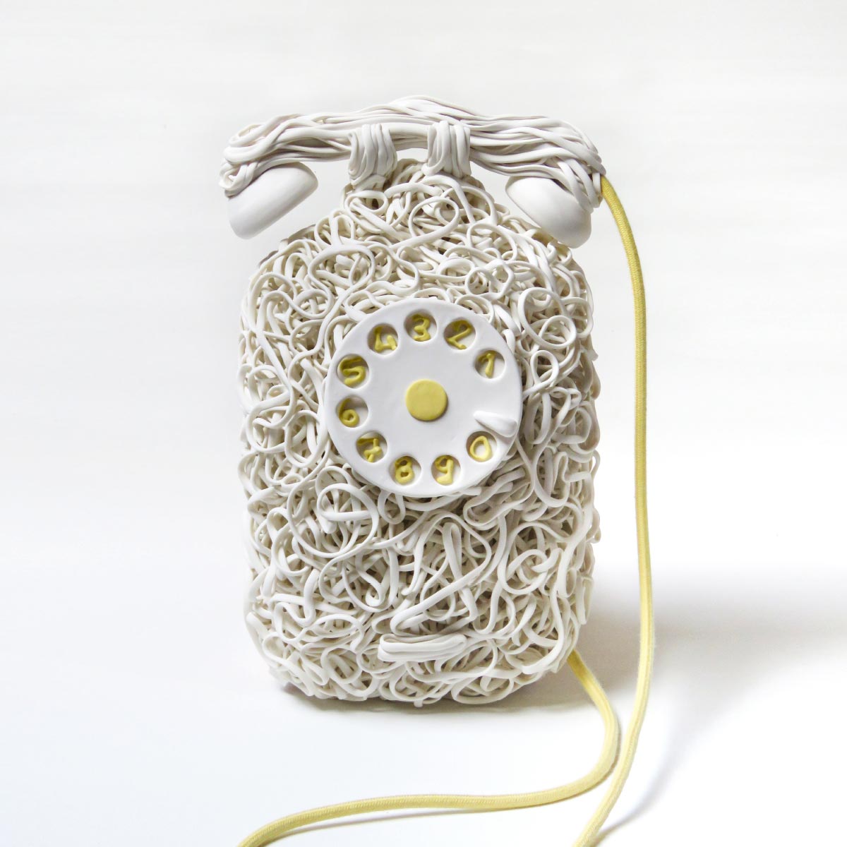 Livia Marasso sculpture telephone with wire porcelain 2
