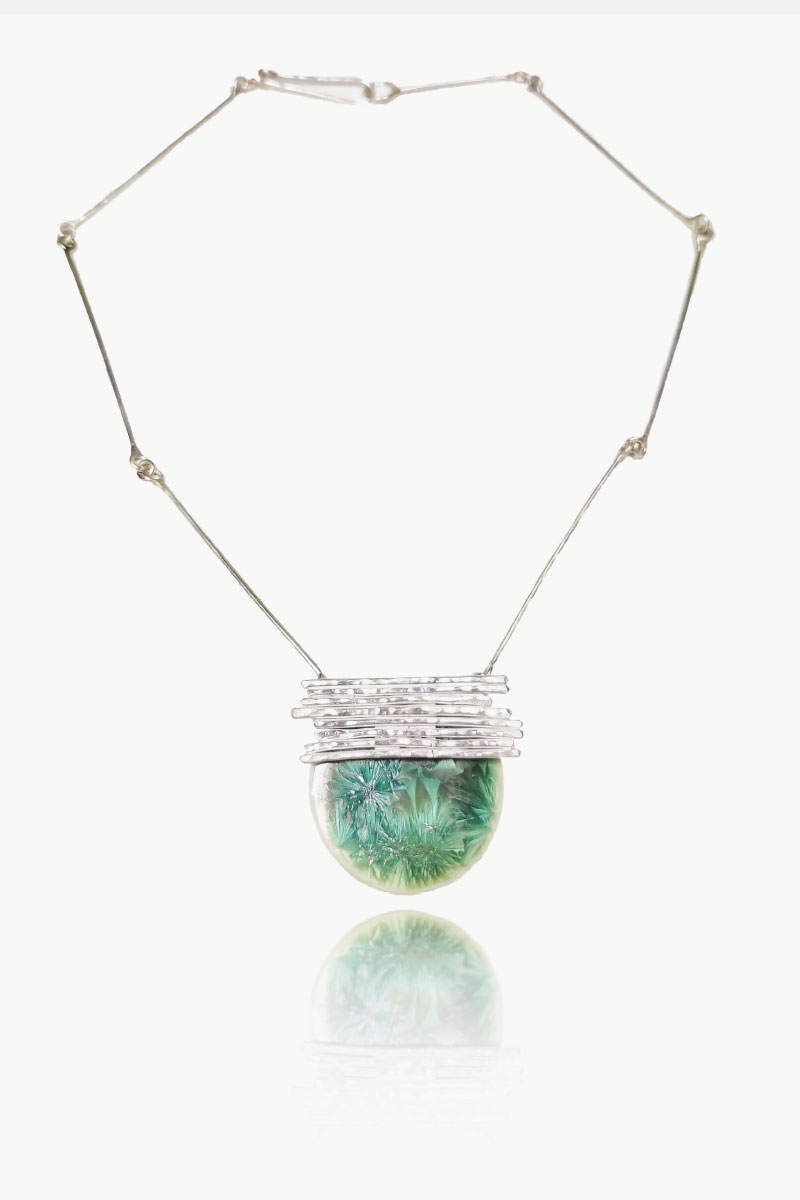 Necklace Nebulosa Astri silver glazed porcelain enamel Mariagioia Maffucci Italiano Plurale artist