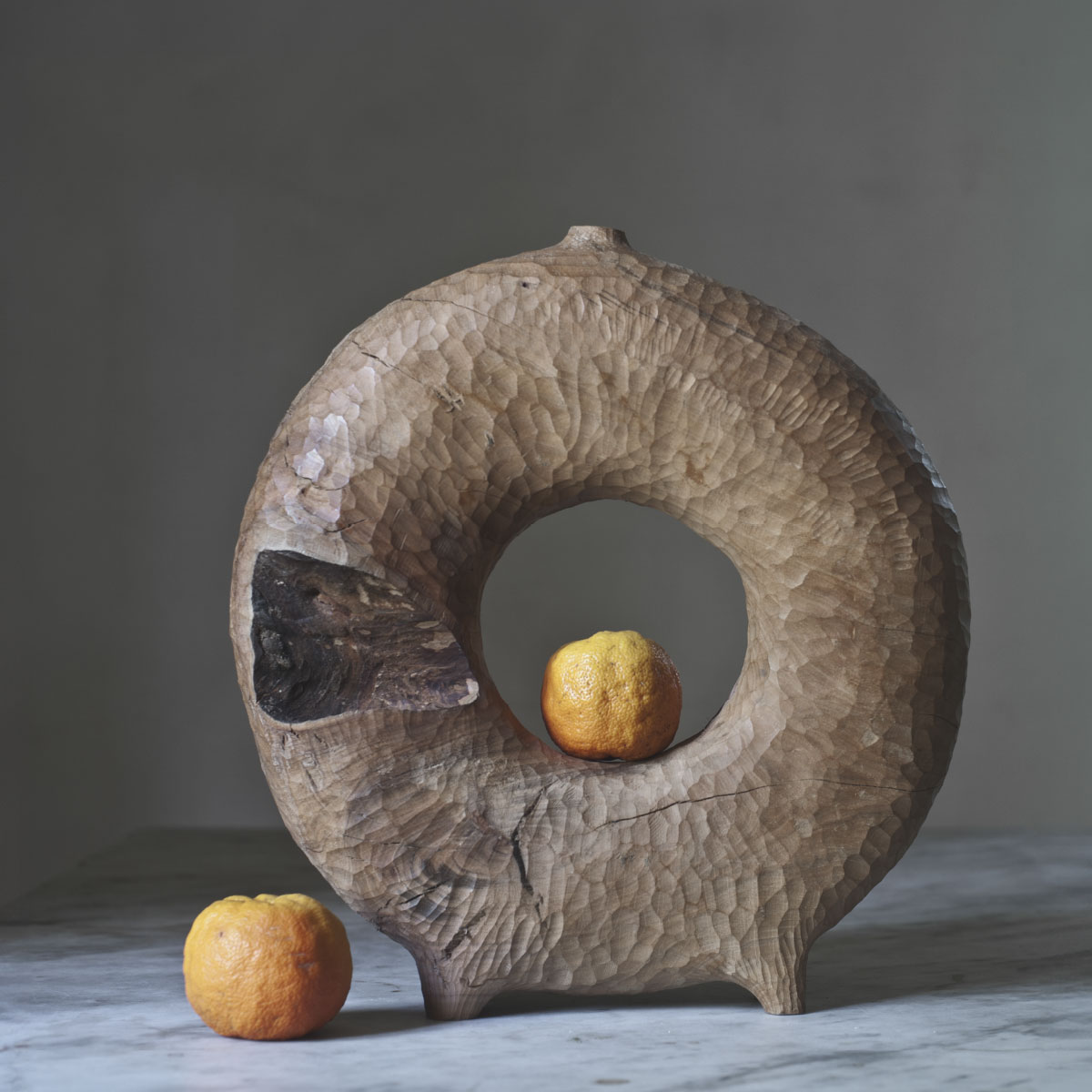 Stefano Puzzuoli Sculpted vase in cherry wood Italiano Plurale